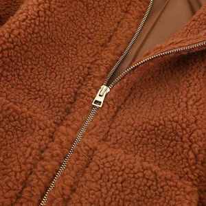 CUSTOM alta calidad Casual Streetwear otoño a prueba de viento Fleece Hoodie cremallera Warm Fleece HoodIE - Product Image 3