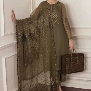 Lehenga Choli Anarkali en Chiffon Royal Brodé avec de Fines Ornements, Vêtement de Fête Pakistanais pour Femmes, Maxi - Product Image 1