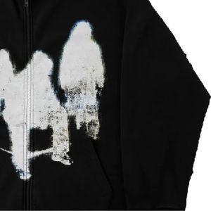 Sweat à capuche vintage pour homme, respirant et à séchage rapide, avec broderie appliquée effet vieilli - 100% coton, mode printemps, logo et couleur personnalisables - Product Image 3