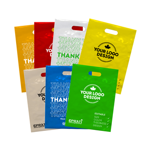 Bolsa de Plástico Ecológica Desechable con Asa Troquelada Reforzada con MDPE para Compras Minoristas - Product Image 5