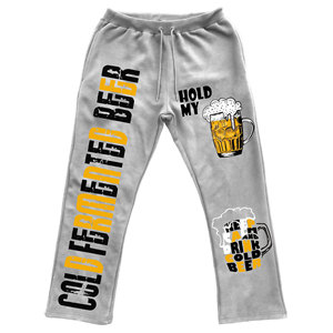 Men's Pants Washed <b>Jogger</b> Oversized <b>Stacked</b> Baggy Trousers Customized Logo Printed Casual Lightweight High Street Flared Loose - Product Image 1