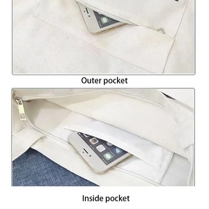 Grand sac fourre-tout en toile de coton pour femmes réutilisable et recyclable avec logo imprimé personnalisé - Product Image 6