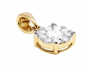 Joyería fina de moda de lujo clásico con diamante de moissanita 925 colgante de halo de plata para regalo de boda de compromiso - Product Image 2