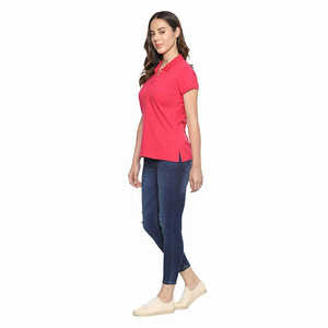 Hot Sale Polo Shirts For Lady Half Sleeves <b>Red</b> Color Turn Down Collar Sports Active Wear Polo Shirts For Women's - Product Image 3
