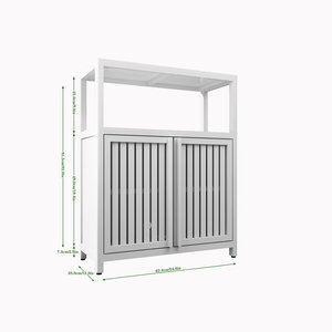 Meuble de rangement pour salle de bain scolaire en bambou Matériau MDF avec portes et étagères pour l'organisation - Product Image 3