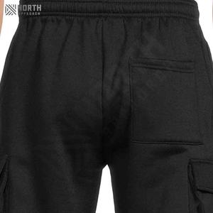 Shorts Bermuda en molleton de coton épais de style décontracté pour hommes, vente en gros, streetwear uni, shorts de jogging en toile avec cordon de serrage pour hommes - Product Image 6