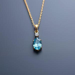 Solid Gold Plated Beautiful Design Hydro Blue Topaz Quartz Gemstone Pendant Necklace Wholesale Quantity Jewelry - Product Image 3