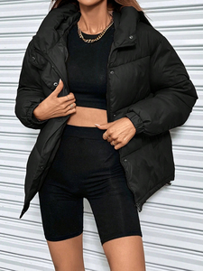 Women's Winter <b>Puffer</b> <b>Jacket</b> with Stand-Up Collar Zipper & Full Sleeves Plus Size New Arrival-OEM Serviced <b>Cheap</b> Price 2025 - Product Image 5