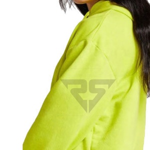 Top Selling 100% Cotton Plain Hoodies Women Green Trending Customized Color Breathable Pullover Sweatshirts Winter Printed - Product Image 6