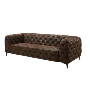 Leather and Black Finish Modern Luxury Design Sofa Set for Living Room School & Workshop Use - Product Image 1