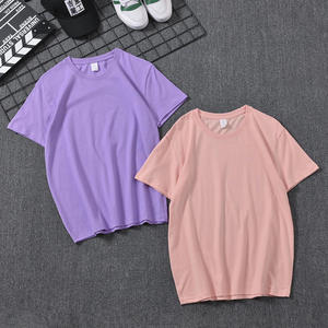 Meilleure vente 14 couleurs 220g coton logo Oem à manches courtes unisexe couleur unie imprimé logo col rond T-shirt pour hommes pour hommes - Product Image 4