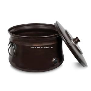 Olla para manguera de cobre hecha a mano con diseño en relieve, la mejor calidad, forma personalizada, tamaño grande, excelente nuevo aspecto, macetas para manguera de riego - Product Image 2