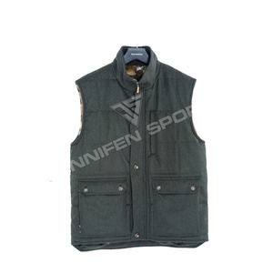 Men's Custom Hunting <b>Vest</b> 100% <b>Wool</b> Fabric With Inside Fur Lining Multi-Pockets For Winter Casual Wear - Product Image 1