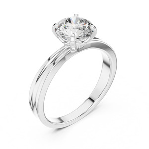 Anillo de Bodas de compromiso de diamante de corte redondo cultivado en laboratorio de 1 quilate de diamante raro en oro rosa blanco amarillo de 14K-estilo de moda - Product Image 5