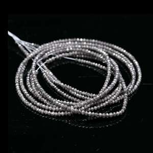 Salt & Pepper Grey Diamond Faceted Rondelle <b>Bead</b> Natural Gray <b>Loose</b> <b>Beads</b> for Jewelry Making Wholesale Faceted Diamond <b>Beads</b> - Product Image 1