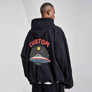 เสื้อฮู้ดดี้ทรงบ็อกซี่แบบสวม ไม่มีเชือกผูก รุ่นคัสตอม วินเทอร์ 2026 ผ้าฟลีซ 280 กรัม ผ้าฝ้าย 100% ทรงปกติ ระบายอากาศได้ดี แบบโอเวอร์ไซส์ พิมพ์ลาย DTG  รับผลิตแบบ OEM สำหรับทุกเพศ - Product Image 3