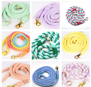 <b>Dog</b> Walking Rope <b>Leash</b> Wholesale Pet Supplies Accessory Customized Colored Cotton Rope Handmade <b>Dog</b> <b>Leash</b> Pet <b>Leash</b> Set - Product Image 2