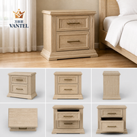 Table de chevet de luxe pour hôtel, table de nuit moderne en bois avec tiroir de rangement pour mobilier de chambre d'hôtes