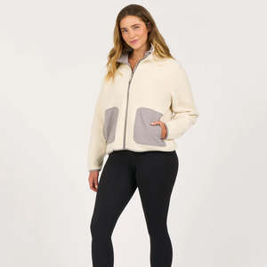 Nuevo cuello levantado personalizado invierno Sherpa mujer abrigo al aire libre chaqueta señoras moda cremallera Sherpa polar mujeres chaquetas - Product Image 4