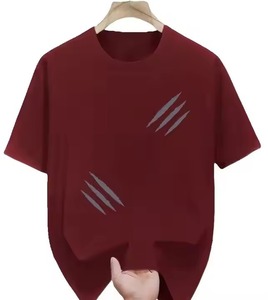 T-shirts imprimés tendance pour hommes, T-shirt en coton épais, 400 g/m², T-shirts unis surdimensionnés - Product Image 1