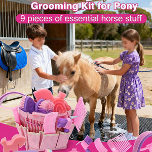 Kit de herramientas de aseo de caballos con logotipo personalizado al por mayor, juego de varias piezas para el cuidado de los equinos, mango de bambú ecológico para caballos - Product Image 5