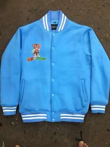 Épaissie printemps automne coupe-vent imperméable Logo personnalisé support écologique laine doublé Baseball Bomber Varsity veste hommes - Product Image 6