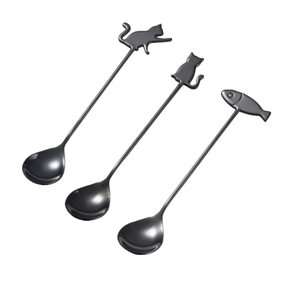 Cuillère à thé en acier miroir avec fleur et en forme de cœur Cuisine Nouvelles idées de produits Ensemble de couverts 4 pièces - Product Image 5