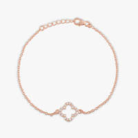 S925 argent Sterling léger topaze blanche Moissanite pierres précieuses Tennis trèfle Bracelet bijoux fins pour cadeau de saint valentin