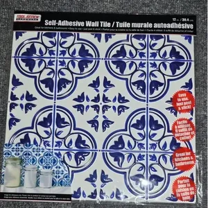 Blanco y Azul 12 \ "Brillante Peel & Stick Azulejos de pared Cocina Baño Backsplash Acentos LOTE de 10 para uso interior - Product Image 1