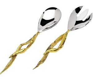 metal decorative <b>salad</b> <b>servers</b> with Handmade unique Design Handle High Quality Safety Material <b>Salad</b> Fork And Spoon - Product Image 5