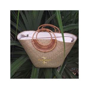 Grand sac fourre-tout d'été de haute qualité Hobo Beach Artisanat de paille tissé économique du Viet Nam Durable et réglable - Product Image 1