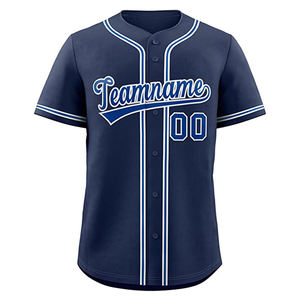 Concevez votre propre ensemble d'uniformes de baseball bleus pour équipe – Vente flash – Maillot de baseball en polyester à séchage rapide avec patron de couture - Product Image 4
