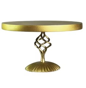 Handmade Eco-Friendly Round Gold Finish Single <b>Tier</b> Metal <b>Cake</b> <b>Stand</b> for Wedding Birthday Party Dessert Display - Product Image 2