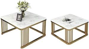 Table basse en marbre blanc doré de luxe Table d'appoint moderne en acier inoxydable Meubles de salle à manger élégants pour la maison et l'hôtel - Product Image 4