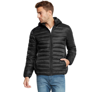 Chaqueta con capucha cálida de invierno personalizada para hombre de fábrica de ropa, ajuste holgado, diseño de burbuja acolchada, bajo costo, precio barato, teñido liso - Product Image 3