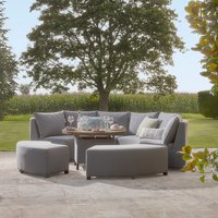 Ensemble de canapés d'extérieur en tissu imperméable, canapé d'angle de patio avec table de foyer, mobilier d'hôtel, canapé de jardin avec ensemble de table à manger