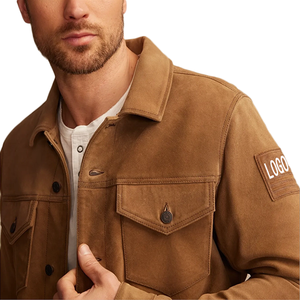 แจ็กเก็ตกันลมปรับได้หลายกระเป๋าสำหรับผู้ชาย, เสื้อสเวตเตอร์หนังกลับลำลองทรงวินเทจสำหรับฤดูหนาว - Product Image 4