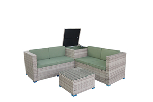 SOFA sudut furnitur rumah anyaman rotan PE harga murah kualitas tinggi - Product Image 5