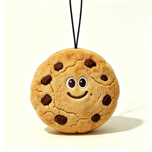 Pochette en peluche personnalisée en forme de cookie aux pépites de chocolat, porte-monnaie rond en peluche en forme de cookie, sac à fermeture éclair en peluche sur le thème de la nourriture - Product Image 5