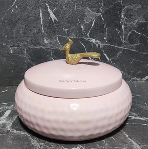 Tarro de vela de Metal decorativo de mesa con tapa Color rosa para decoración de iluminación de hogar y boda tarro de vela redondo de hierro - Product Image 5