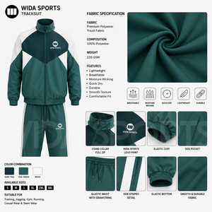 ชุดวอร์ม WIDA SPORTS แบบ unisex ซิปเต็มตัว ดีไซน์สปอร์ต สีสันตัดกัน ผลิตจากโพลีเอสเตอร์ เหมาะสำหรับฤดูหนาว ทรงปกติสำหรับผู้ใหญ่ - Product Image 6
