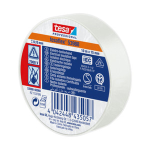 NASTRO ISOLANTE CERTIFICATO BIANCO MM.15(MT.10) - Product Image 1
