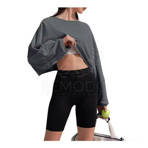 Venta en línea Crop Top Sudaderas en LOW MOQ Slim Fit Sudaderas Casual Wear Crop Top Sudaderas para adultos - Product Image 4