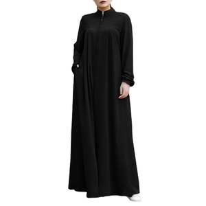 Nouvelle arrivée 2026, abaya pour femmes sur mesure, taille personnalisée, manches longues, fermeture éclair sur le devant, robe de prière, abayas pour femmes avec poches - Product Image 6