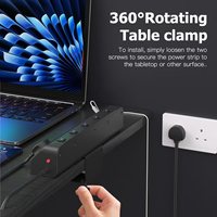 KNOSPE 4 prises UK standard pour bureau/table, 2 ports USB, 16A 100-250V, fixation par perçage, usage commercial, câble de 2m