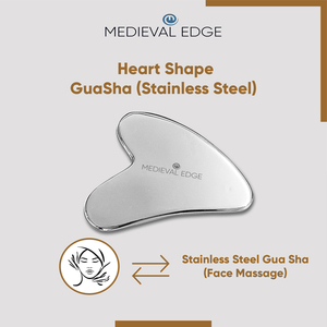 Masseur facial Gua Sha en forme de cœur en acier inoxydable Application manuelle du cou en cuivre Le plus grand fabricant en Inde - Product Image 3