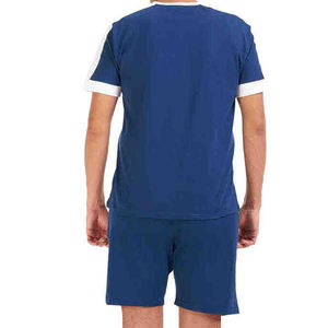 Ensemble de vêtements de sport d'été respirants pour hommes personnalisés par OEM-T-shirts et shorts en coton de différentes couleurs avec motif imprimé - Product Image 2