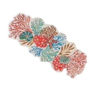 Hecho a mano hermoso diseño de flores corredor de cuentas para cocina y mesa de comedor estampado floral decoración del hogar hecho en La India - Product Image 1