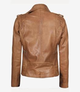 Ropa deportiva de diseño único, chaquetas de cuero para moto para mujer, chaquetas de cuero para moto de piel de cordero real personalizadas para mujer - Product Image 4