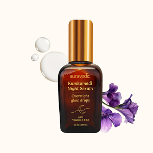 Sérum Kumkumadi 30ml Anti-rides Éclaircissant Hydratant pour le Visage Infusé au Curcuma, Arbutine, Thé Vert, Vitamines E et C - Product Image 1